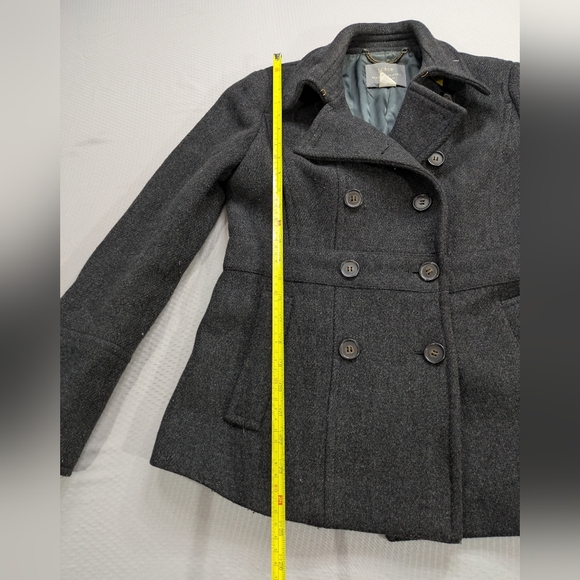 J.CREW Peacoat Womens 4 Nello Gori Wool Double Breasted Charcoal Coat - Picture 2 of 7